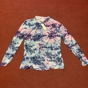 Full Circle Trends tie dye mesh long sleeve top XL